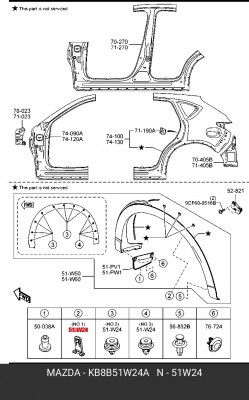 Пистон крепежный KB8B51W24A KB8B51W24A MAZDA