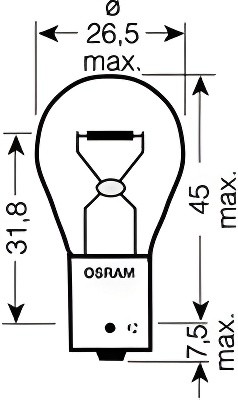 Заменен на 7507-2BL Лампа PY21W BAU15s Original блистер 2шт 12V 7507-02B 4050300 7507-02B OSRAM