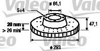 Диск тормозной передний  2шт 197186 VALEO PHC
