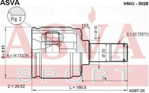 ШРУС ВНУТРЕННИЙ ЛЕВЫЙ 34x40x29 HNIU-5028 ASVA
