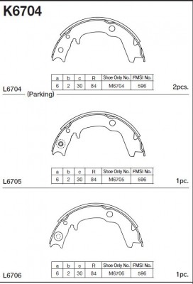 Колодки тормозные барабанные Mitsubishi Pajero IO H60,H70 98- K6704 K6704 MK KASHIYAMA