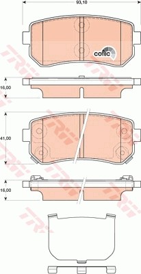 Колодки тормозные HYUNDAI i30 KIA Ceed,Rio (05-) задние (4шт.) TRW GDB3474 TRW