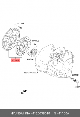 Сцепление HYUNDAI Santa Fe (12-) (2.2) KIA Sorento (12-) (2.2) комплект (диск+ко 412003B010 HYUNDAI KIA