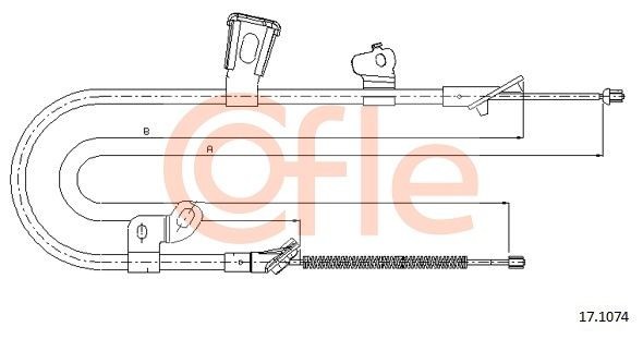 Трос стояночного тормоза лев задн TOYOTA YARIS all (дисковые тормоза) 92171074 92171074 COFLE