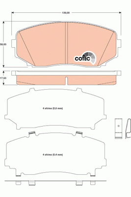 Колодки передние MAZDA CX-7 (ER), CX-9 (TB) GDB3471 GDB3471 TRW