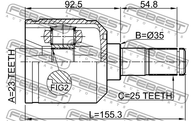 ШРУС 0411-N11W 0411-N11W FEBEST