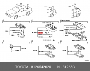 рассеиватель фонаря! внутрисалонного NO.1\ Toyota 81265-42020 TOYOTA
