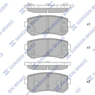 Колодки тормозные передние Hyundai Accent, Kia Rio 1.4i/1.6i 16V/1.5CRDi 05 SP14 SP1406 SANGSIN