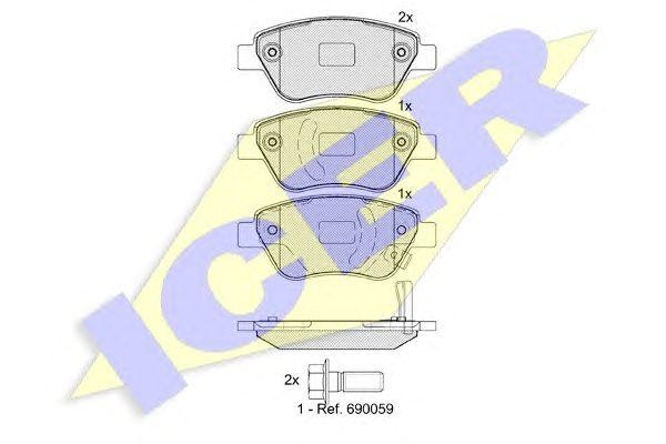 181810 колодки дисковые передние!\ Opel Corsa 1.0-1.4/1.3CDTi 06> 181810 ICER