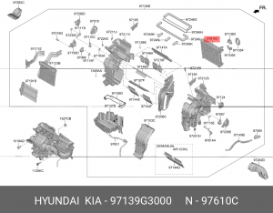 Испаритель кондиционера 97139-G3000 97139G3000 HYUNDAI KIA