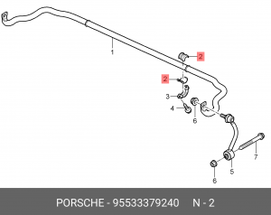 втулка подвески!\ Porsche Cayenne 11-17 95533379240 PORSCHE