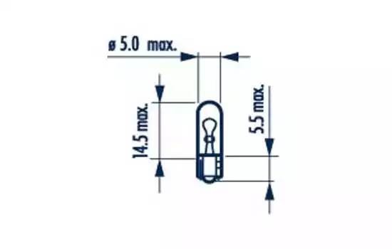 лампа! 12V 1.2W W2X4,6d приборная панель, стеклянный цоколь\ 17037 NARVA