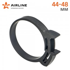 Хомут 44-48/9 мм, силовой зубчатый замок, пластик (ПА66) черный AIRLINE ADHC009 AIRLINE