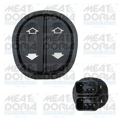 Кнопка стеклоподъемника FORD Fiesta (01-08),Transit (02-) двойная MEAT&DORIA 26043 MEAT DORIA