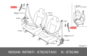 87824-3TA0C КРОНШТЕЙН. РЕМНЯ. БЕЗОПАСНОСТИ. 87824-3TA0C NISSAN