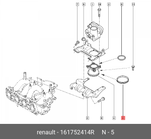 Прокладка RENAULT (дв.K7M) заслонки дроссельной OE 161752414R RENAULT