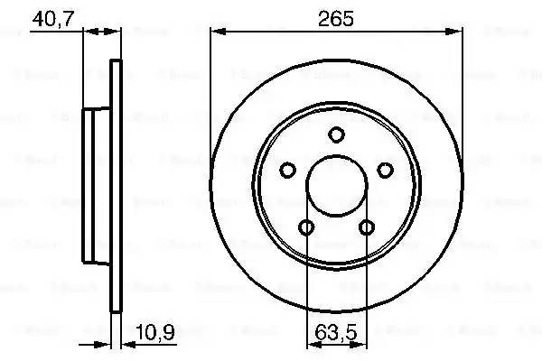 FOCUS II (2005-2011) 265 мм 0 986 479 169 BOSCH