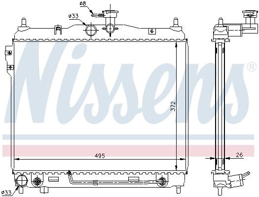 Радиатор HYUNDAI Getz (02-) АКПП NISSENS 67487 NISSENS