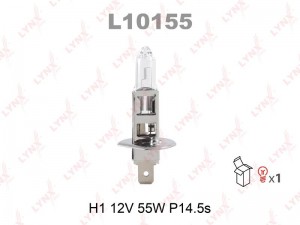 Лампа галогеновая H1 12V 55W P14.5S  L10155 L10155 LYNXAUTO