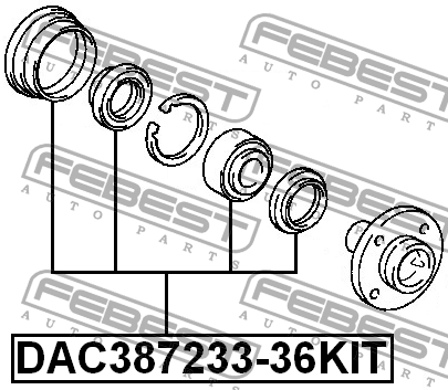 Подшипник ступицы передний TOYOTA COROLLA 1991-2002 DAC387233-36KIT DAC387233-36KIT FEBEST