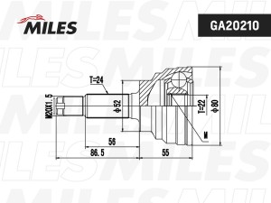 ШРУС наружный MAZDA 323 1.1-1.7D 80-95 (SKF VKJA5124) GA20210 GA20210 MILES