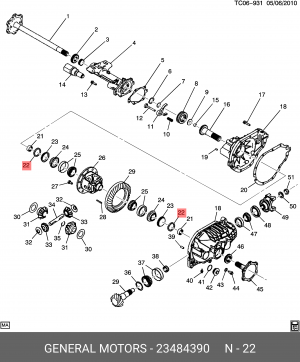 Кольцо стопорное CHEVROLET Tahoe передней полуоси (ACDelco Professional) OE 23484390 GENERAL MOTORS