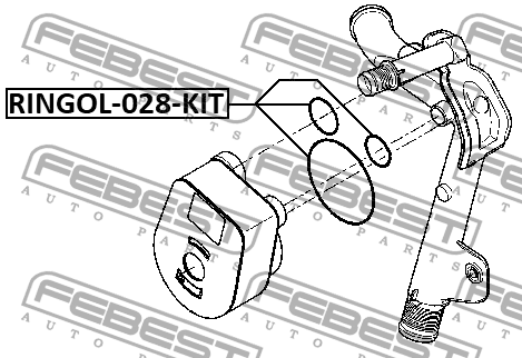 RENAULT MEGANE К-КТ ПРОКЛАДОК МЕЖДУ МАСЛЯНЫМ РАДИАТОРОМ И БЛОКОМ RINGOL-028-KIT FEBEST