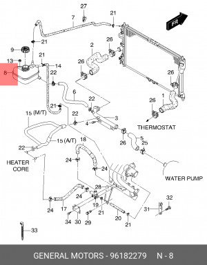 Бачок расширительный CHEVROLET Lanos (97-) OE 96182279 GENERAL MOTORS