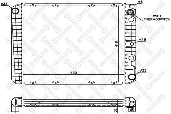 радиатор системы охлаждения!\ Volvo 760/940 2.0-2.3T 85-00 10-25253-SX STELLOX