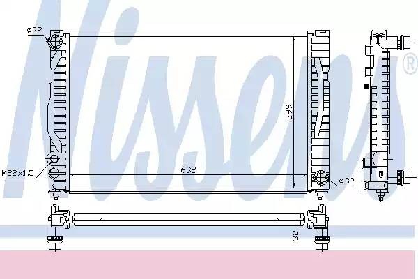 радиатор системы охлаждения!\ Audi A4/A6 2.4-2.8 96> 60497 NISSENS