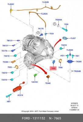 Пробка масляного канала 1311152 1 311 152 FORD
