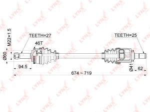 привод левый!\ Hyundai i30, KIA Ceed 1.4/1.6 07> CD-1052A LYNXAUTO