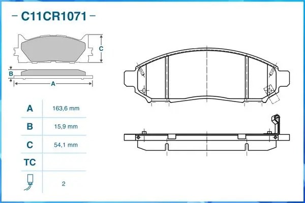 Тормозные колодки передние Low Metallic C11CR1071 C11CR1071 CWORKS