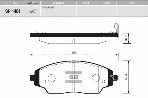 Колодки тормозные CHEVROLET AVEO 11-/COBALT 13- передние SP1481 SP1481 SANGSIN