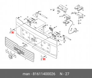 Кожух серый 81611400026 MAN