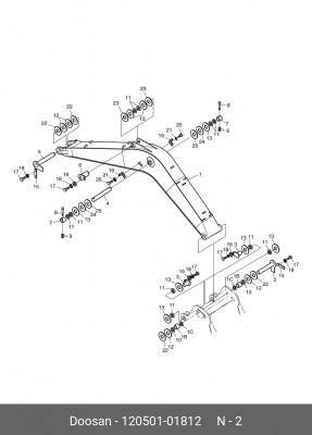 120501-01812 Палец 2123-2180E 120501-01812 DOOSAN