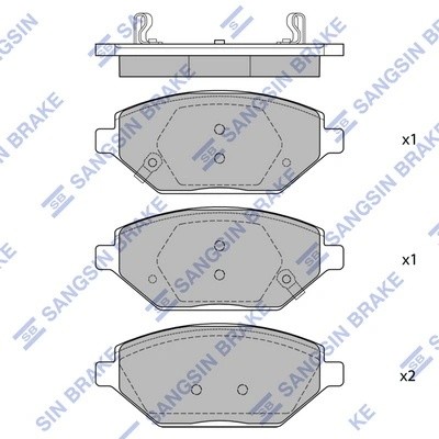 Колодки тормозные CHAVROLET SPARK 16- передние SP4278 SP4278 SANGSIN