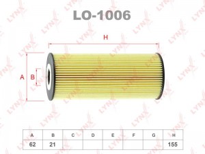 фильтр масляный! Audi A3/A4/A6 96-08, VW Bora/Caddy II/Golf IV 95> LO-1006 LYNXAUTO