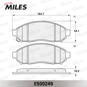 Колодки тормозные передние (Смесь CERAMIC серия PRO) NISSAN NAVARA/PATHFINDER 2. E500249 MILES