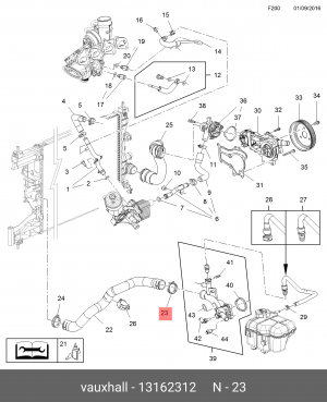 Хомут CHEVROLET Cruze,OPEL Astra H (04-),Zafira B (05-) шланга системы охлаждени 13162312 GENERAL MOTORS