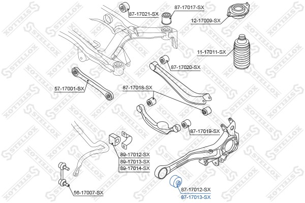 сайлентблок зад. продол. рычага пер.!\ Subaru Legacy B12 00-03 87-17013-SX STELLOX