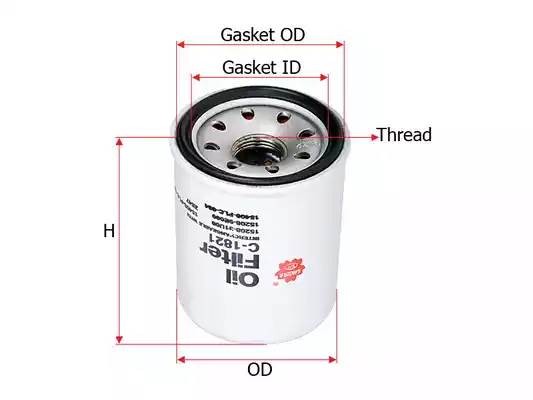 Фильтр масляный NISSAN KIA MAZDA HONDA OPEL SAKURA C1821 SAKURA