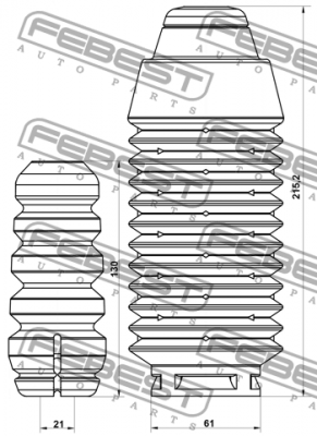 Комплект пылезащитный передний RENAULT KANGOO II 07-18, MERCEDES W415 RNSHB-KANG RNSHB-KANGIIF-KIT FEBEST