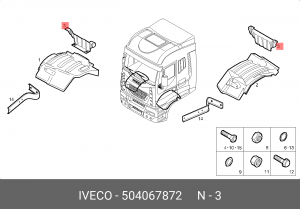 держатель задний переднего брызговика!\Iveco Stralis 504067872 IVECO