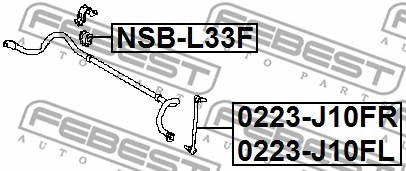 ВТУЛКА ПЕРЕДНЕГО СТАБИЛИЗАТОРА D23 подходит для NISSAN TEANA RUS MAKE L33R 2014. NSB-L33F FEBEST
