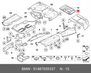 51 48 7 059 357 Теплоизоляция заднего дополнит.глушителя 51 48 7 059 357 BMW