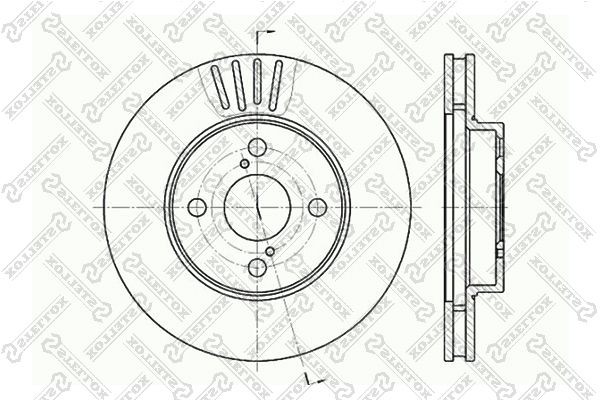диск тормозной передний!\ BYD F3 05>, Toyota Corolla 1.4-1.8 01> 6020-4582V-SX STELLOX