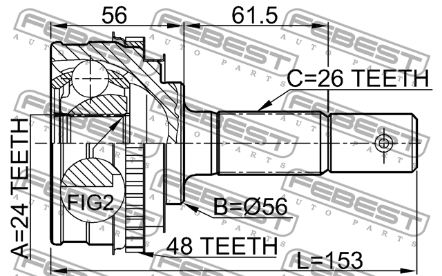 ШРУС 0110-009A48 0110-009A48 FEBEST