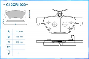 Тормозные колодки задние Low Metallic C12CR1020 C12CR1020 CWORKS