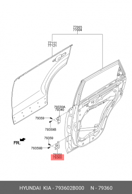 Петля двери 79360-2B000 793602B000 HYUNDAI KIA